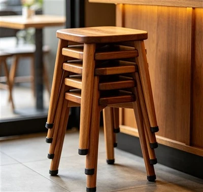 Tamborets de fusta apilables per a cafeteria i restaurant
